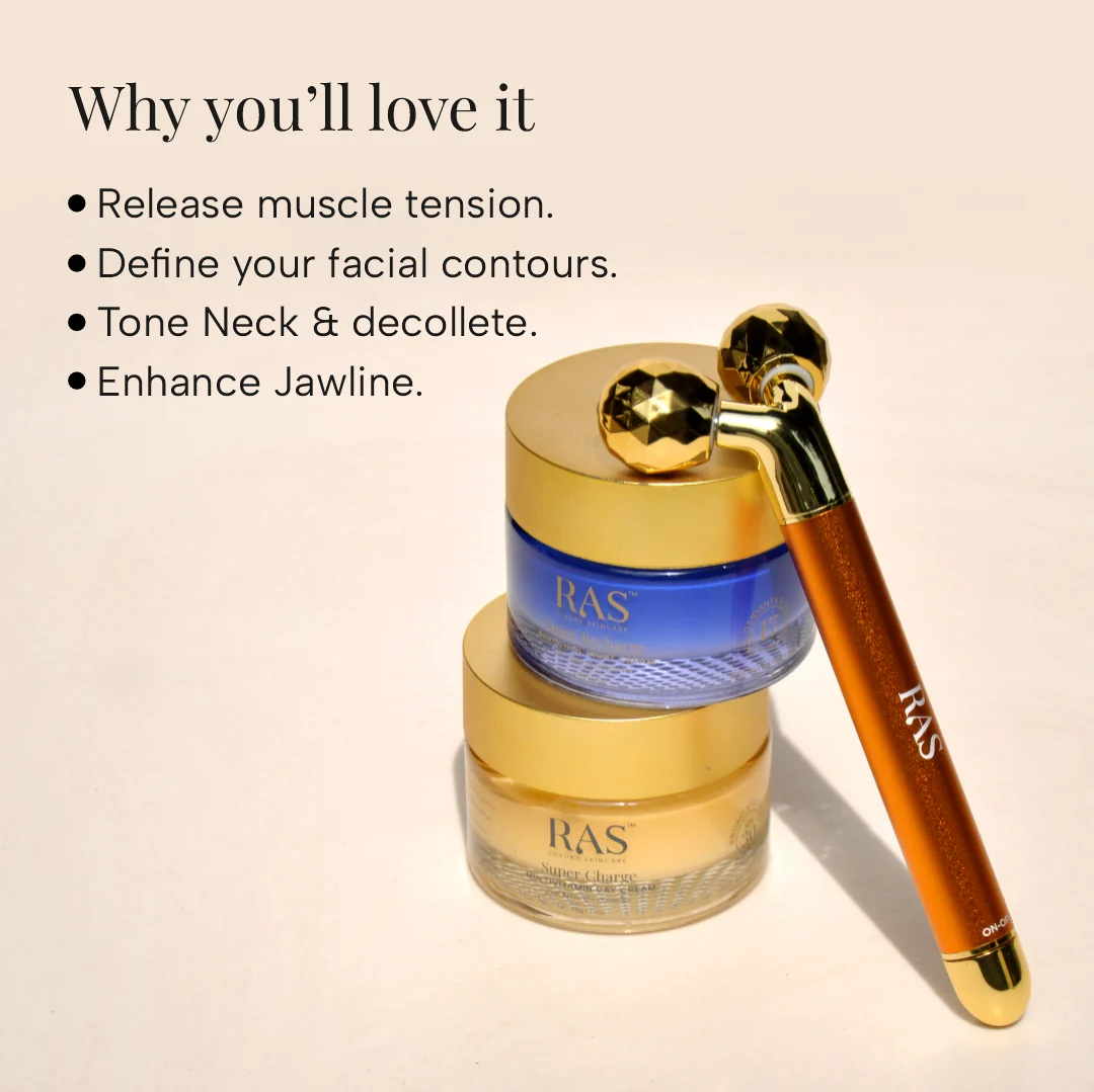 24k Gold Y-Shape 3D Electric Face & Body Massager - Image 4