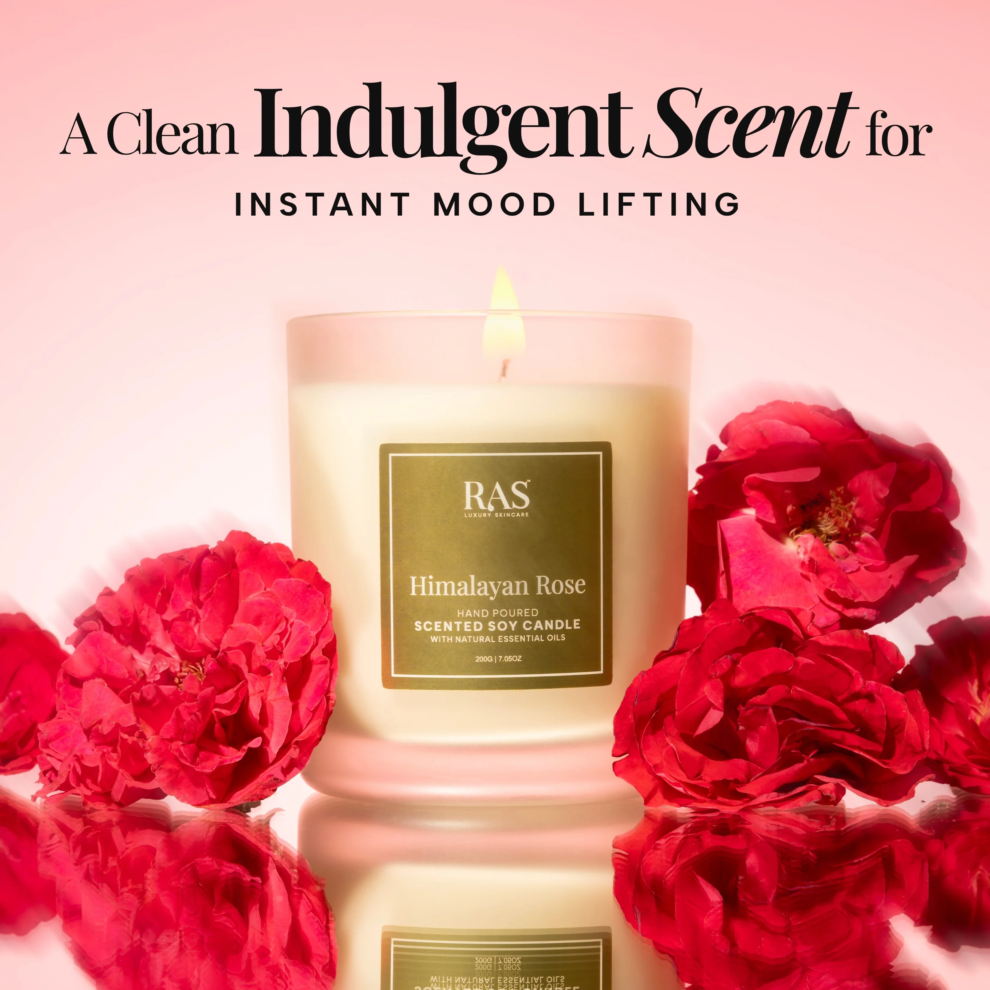 Himalayan Rose Hand Poured Scented Soy Candle With Natural Essential Oils - Image 2