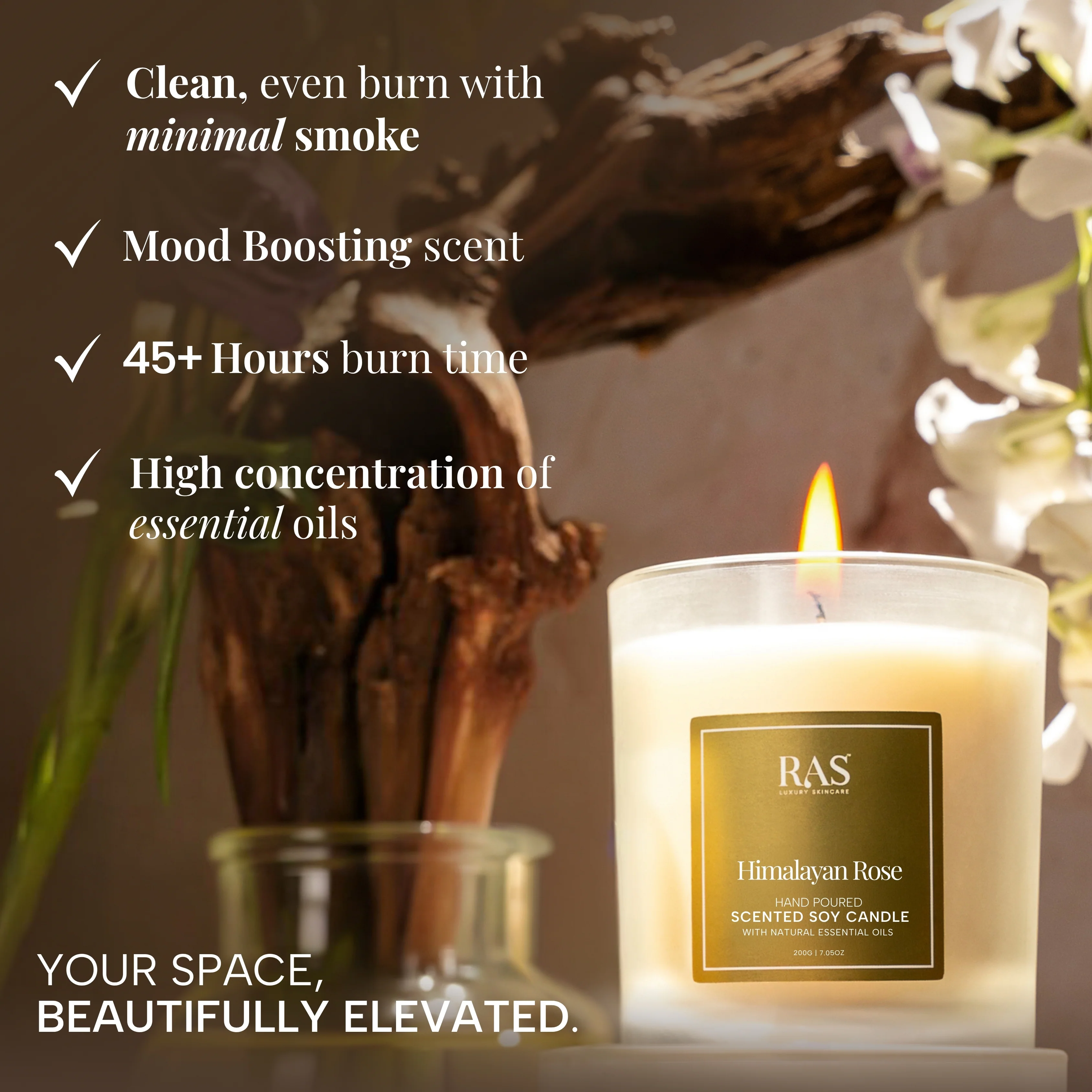 Himalayan Rose Hand Poured Scented Soy Candle With Natural Essential Oils - Image 4