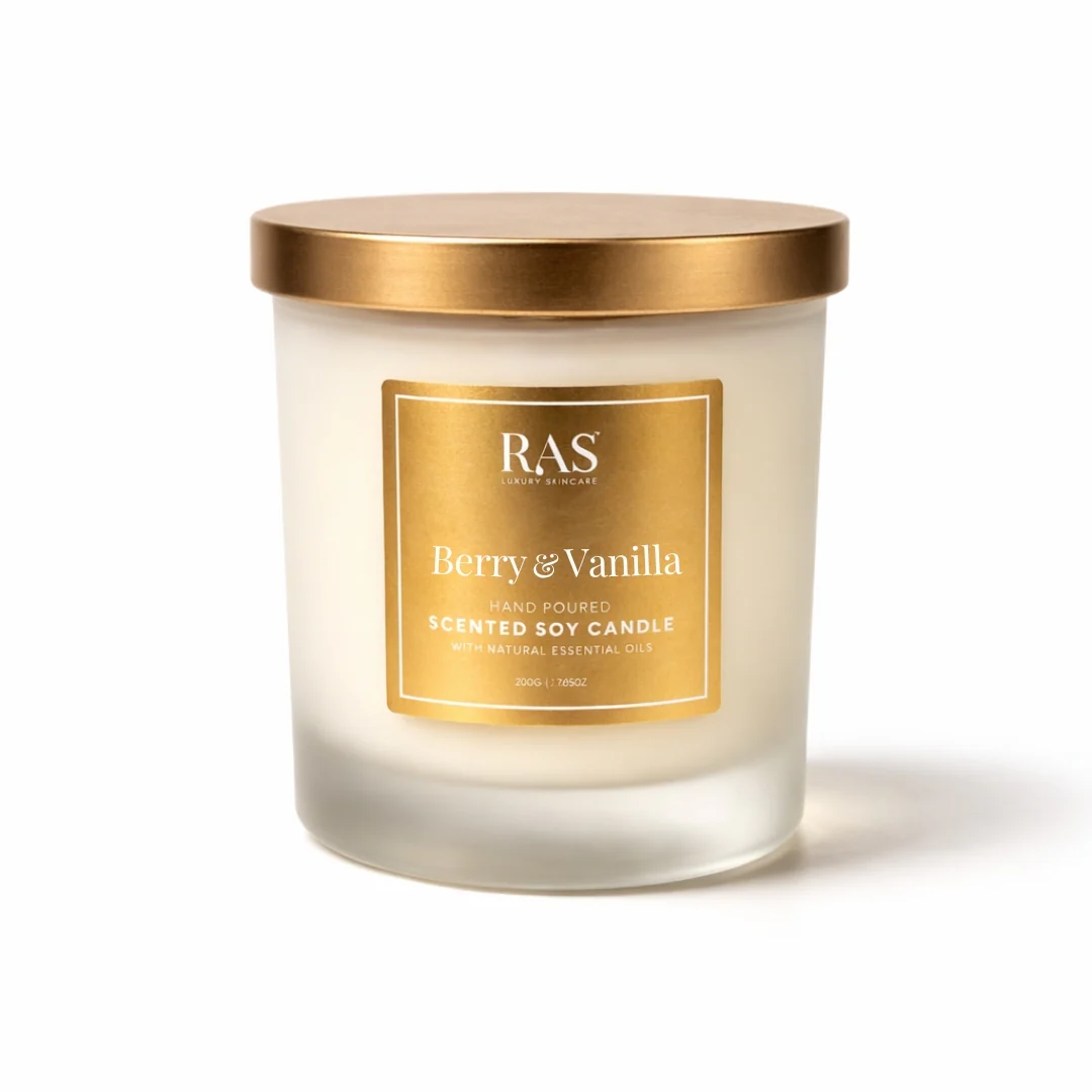 Berry Vanilla Hand Poured Scented Soy Candle With Natural Essential Oils