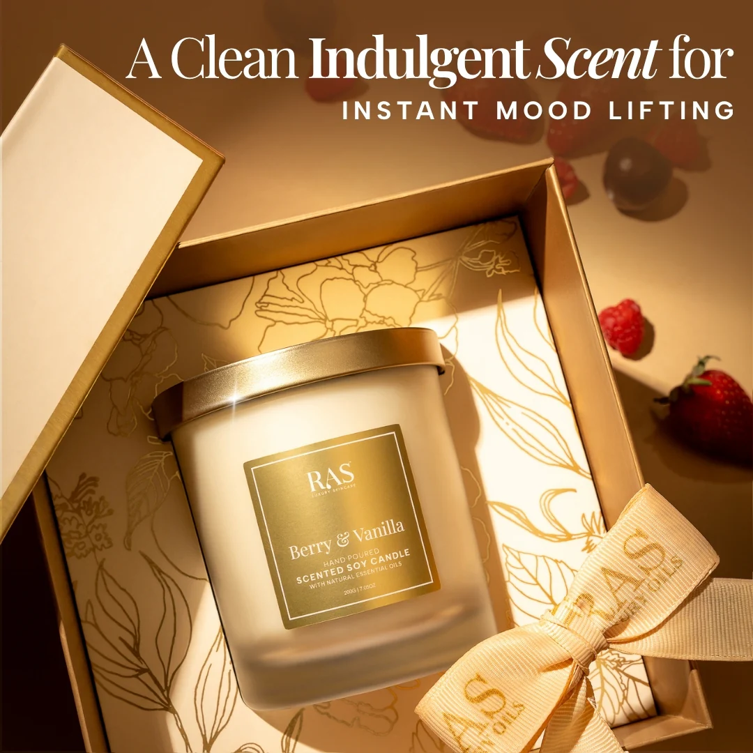 Berry Vanilla Hand Poured Scented Soy Candle With Natural Essential Oils - Image 2
