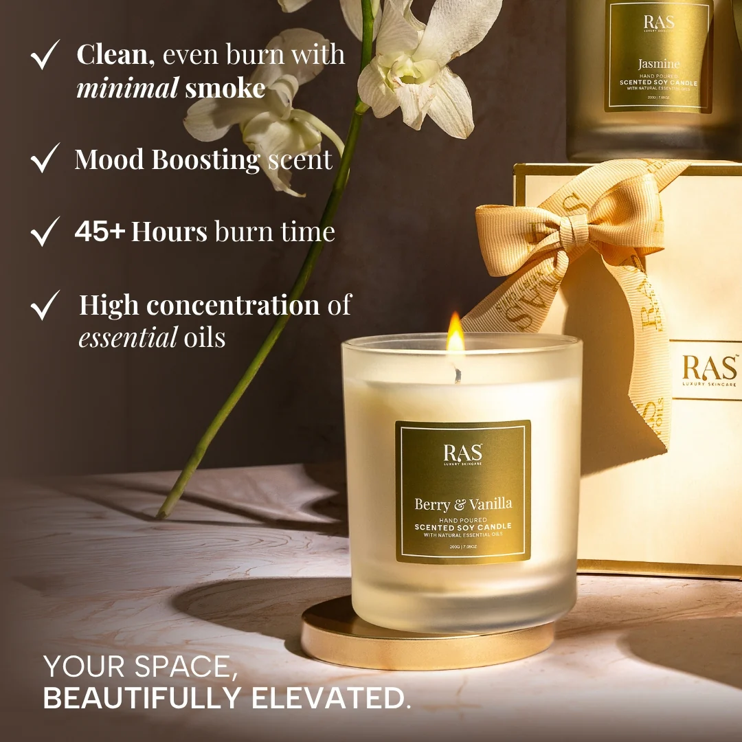 Berry Vanilla Hand Poured Scented Soy Candle With Natural Essential Oils - Image 4