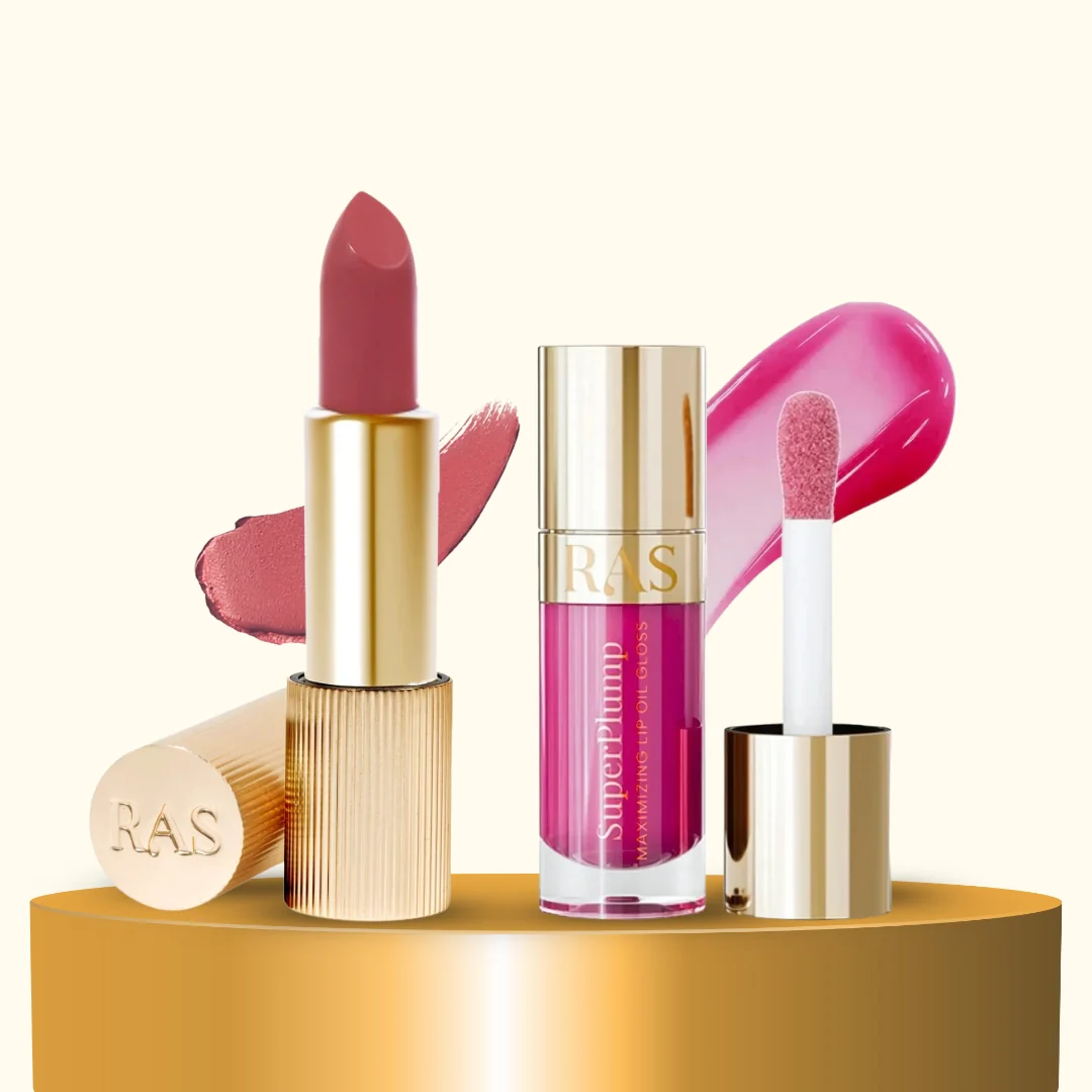 Satin Matte Lipstick + Superplump Lip Gloss with SPF Duo