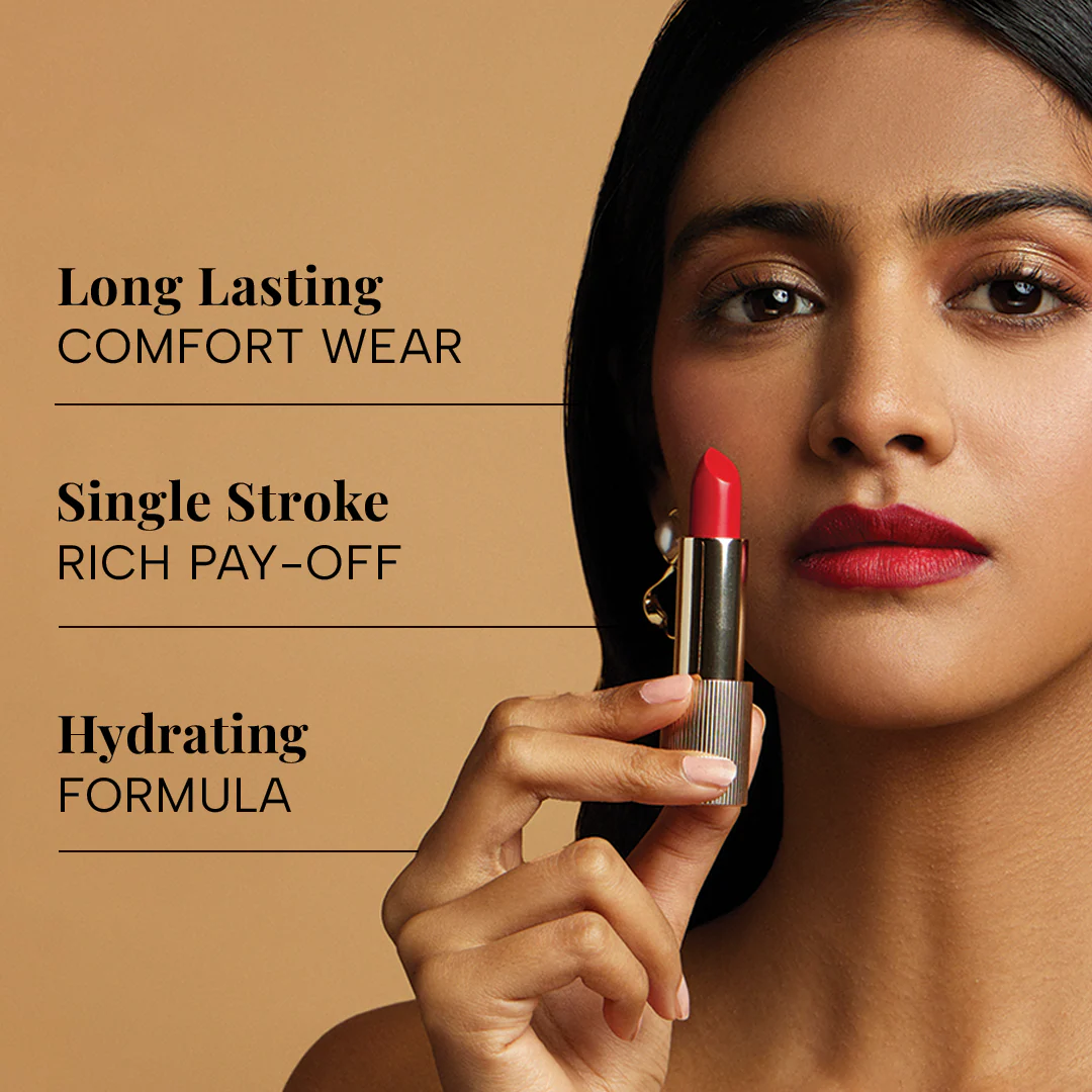 Lumiere Satin Matte Lipstick - Riviera Red - Image 3