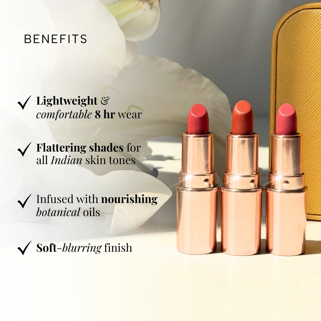 RAS Lumiere Satin Matte Mini Lipstick Bestsellers Set of 3 - Image 3