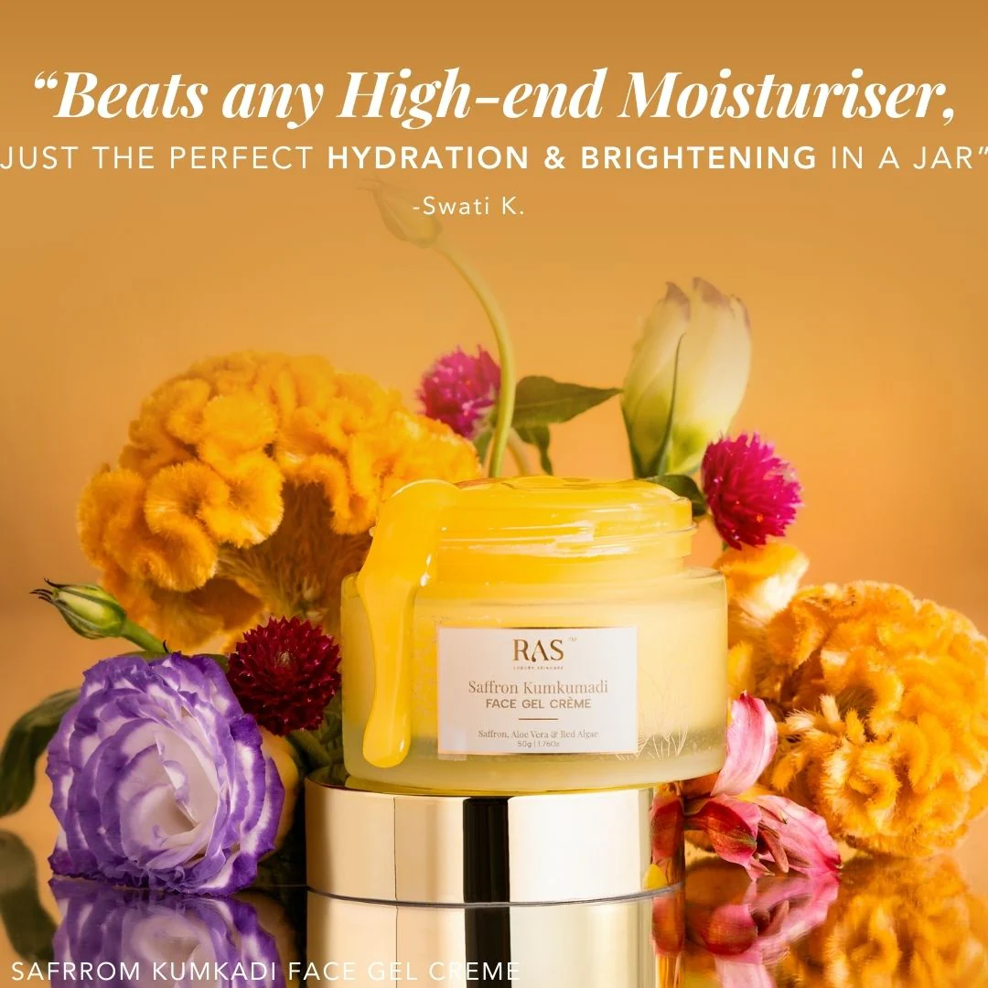 Saffron Kumkumadi Face Gel Cream with Aloe Vera and Red Algae - Image 4