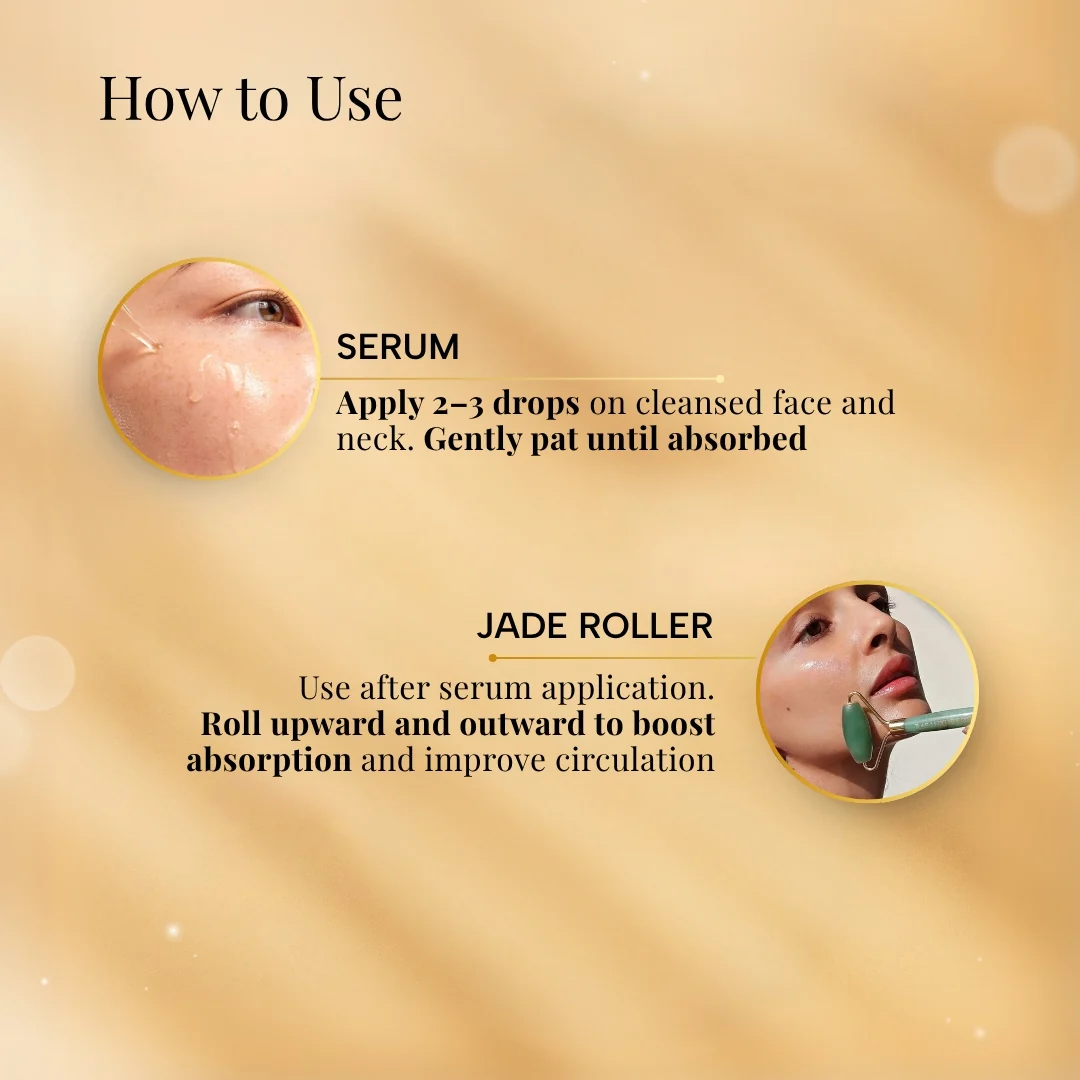 Ultimate Glow Jade Roller Gift set With brightening Serum - Image 8